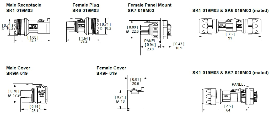Anderson Power Products 3-Pole Mini PL SPEC Pak® Connectors